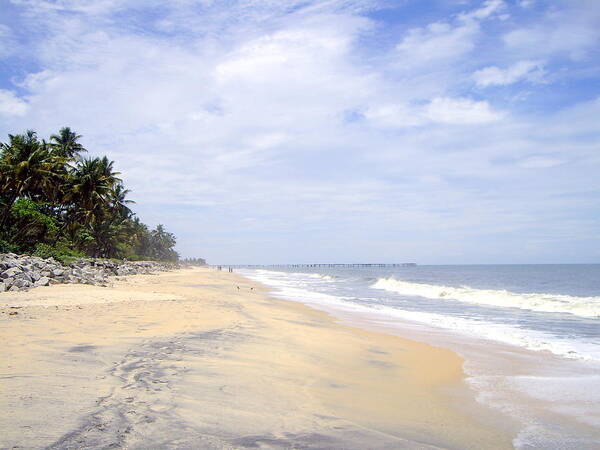 Tranquility Art Print featuring the photograph Beach, Alleppey, Kerala by Chris Ilsley