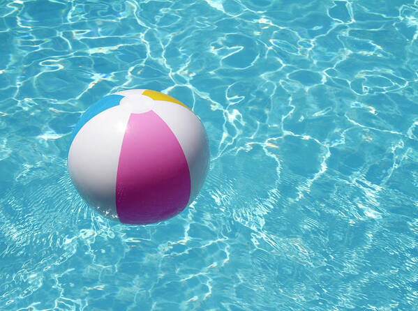 Swimming Pool Art Print featuring the photograph Beach Ball In Swimming Pool by Tom And Steve