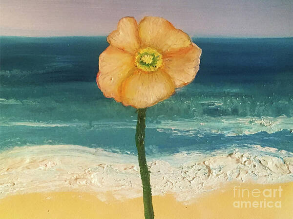Beach Art Print featuring the painting Beach Flora by Shelley Myers