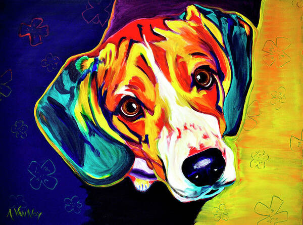 Beagle Bailey Art Print featuring the painting Beagle Bailey by Dawgart