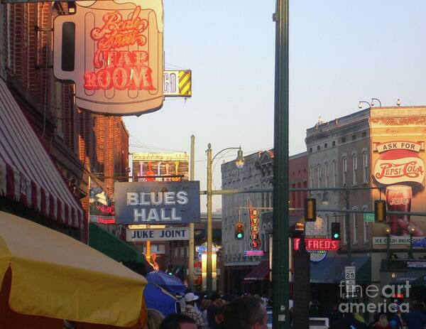 Beale Street Blues Memphis Tennessee Americana Music Elvis Art Print featuring the photograph Beale Street Blues 3 by Lee Antle