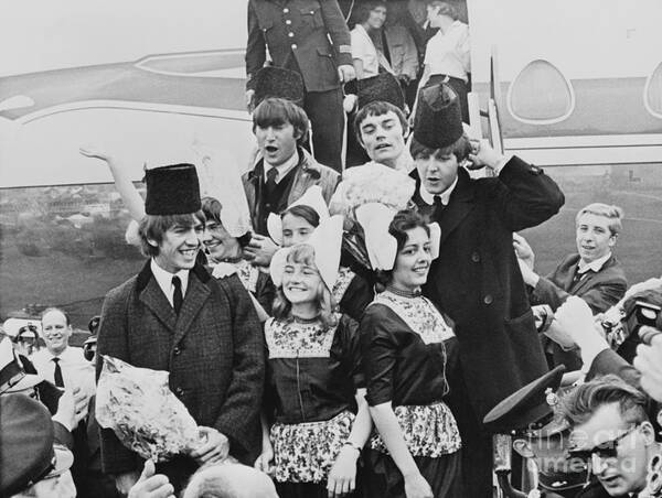 Concert Art Print featuring the photograph Beatles Receiving Dutch Welcome by Bettmann