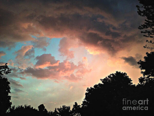 Nature Art Print featuring the photograph Beautiful Colored Sky by Frank J Casella