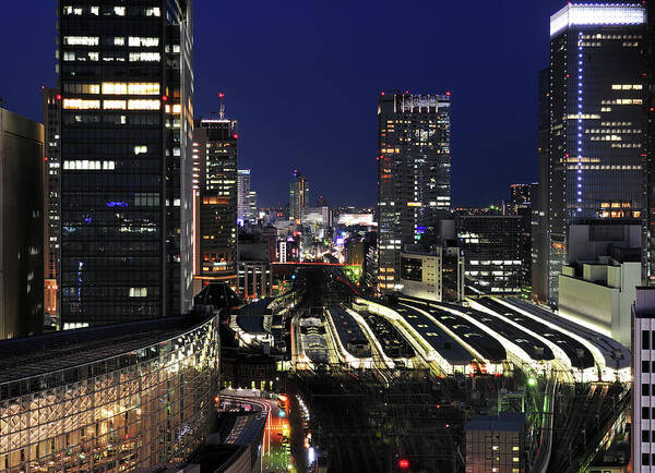 Outdoors Art Print featuring the photograph Bird-eye View Of Tokyo Station And by Vladimir Zakharov