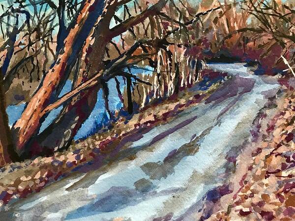 Boise Art Print featuring the painting Boise Greenbelt study #5 by Les Herman