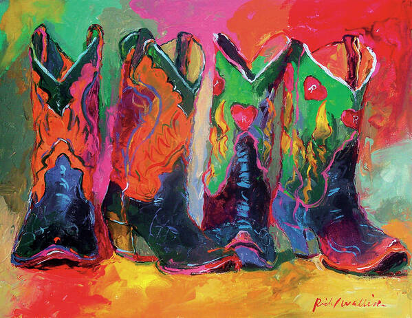 Cowboy Boots Art Print featuring the painting Boots 1 by Richard Wallich