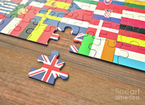 Nobody Art Print featuring the photograph Brexit Jigsaw Puzzle by Ktsdesign/science Photo Library