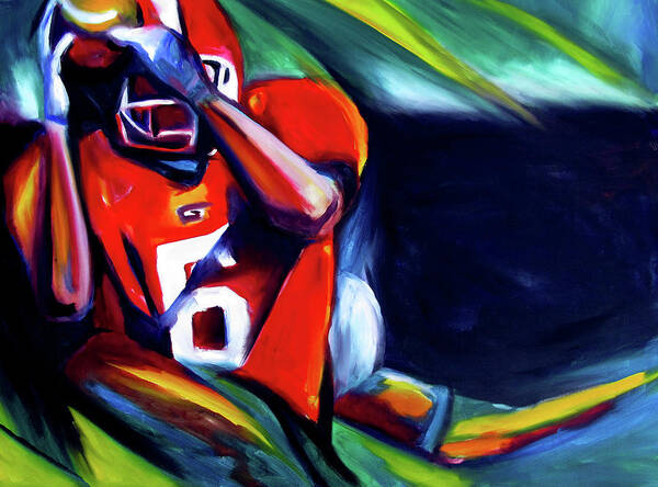 Uga Football Art Print featuring the painting Catch by John Gholson