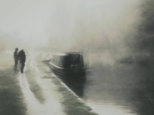 Mood Art Print featuring the photograph Chatting By The Canal by Bill Eiffert