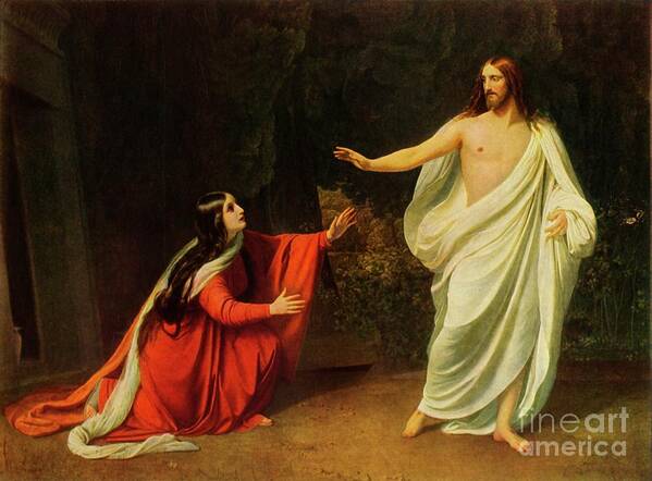 People Art Print featuring the drawing Christ Appears To Mary Magdalene by Print Collector
