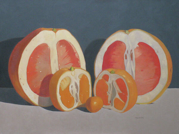 Still Life Art Print featuring the painting Citrus Family by John Holdway