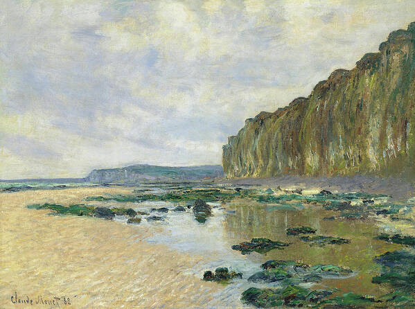 Canvas Art Print featuring the painting Claude Monet -Paris, 1840-Giverny, 1926-. Low Tide at Varengeville -1882-. Oil on canvas. 60 x 81... by Claude Monet -1840-1926-