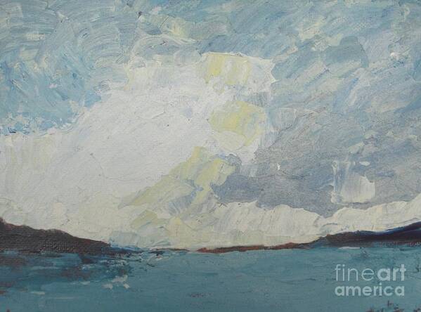 Sea Art Print featuring the painting Cloud above the Sea by Vesna Antic