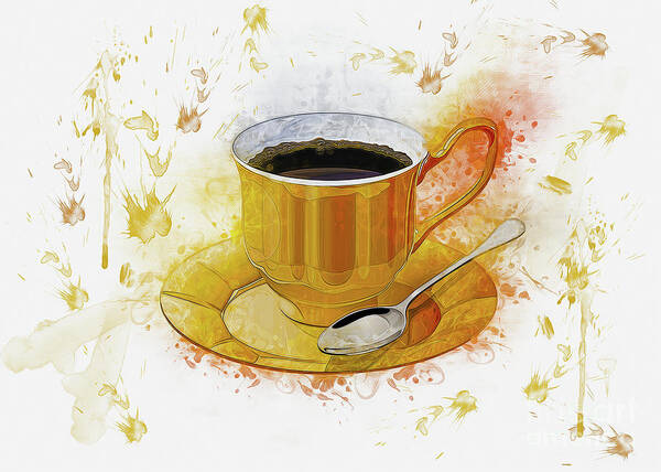 Coffee Art Print featuring the digital art Coffee Art by Ian Mitchell