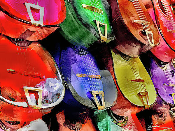 Colorful Art Print featuring the photograph Colorful Guitars by GW Mireles