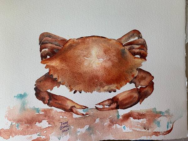  Art Print featuring the painting Crab to eat by Diane Ziemski