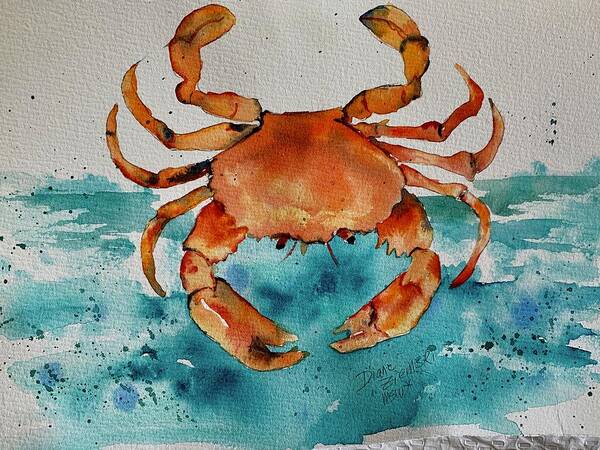  Art Print featuring the painting Crabbie by Diane Ziemski