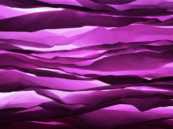 Purple Art Print featuring the photograph Crumpled Sheets Of Purple Paper by Ballyscanlon