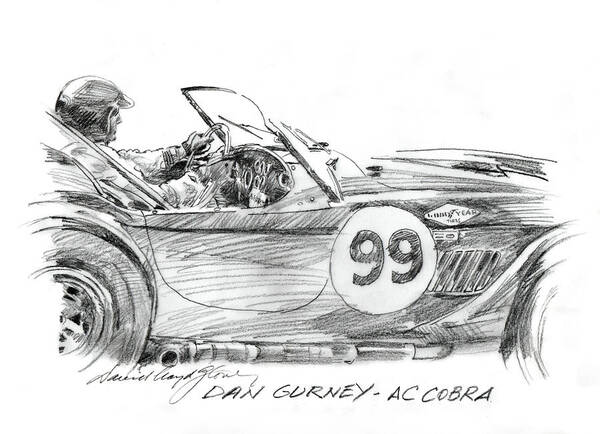 Ac Cobra Art Print featuring the painting Dan Gurney Racing Ac Cobra 289 by David Lloyd Glover