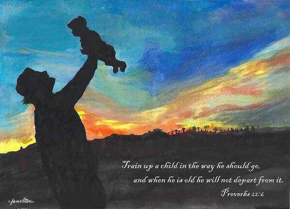 Father Art Print featuring the painting Dedication by Claudette Carlton