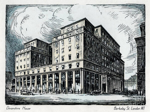 Engraving Art Print featuring the drawing Devonshire House, Berkeley Street by Print Collector
