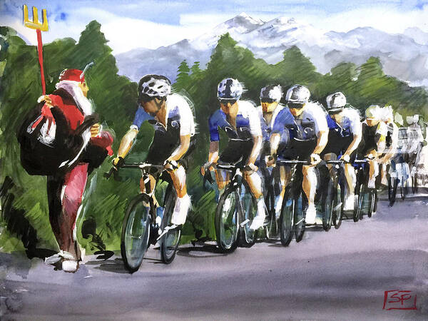 Didi Art Print featuring the painting Didi and Team Sky Stage 12 by Shirley Peters