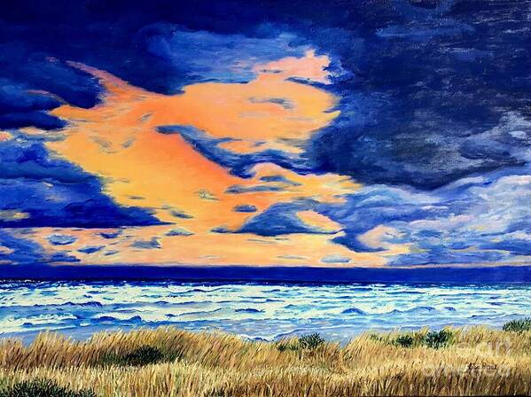 Morning Art Print featuring the painting Dramatic Morning Sunrise by Lisa Rose Musselwhite