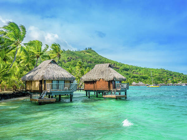 Standing Water Art Print featuring the photograph Dream Holiday Luxury Resort, Tahiti by Mlenny