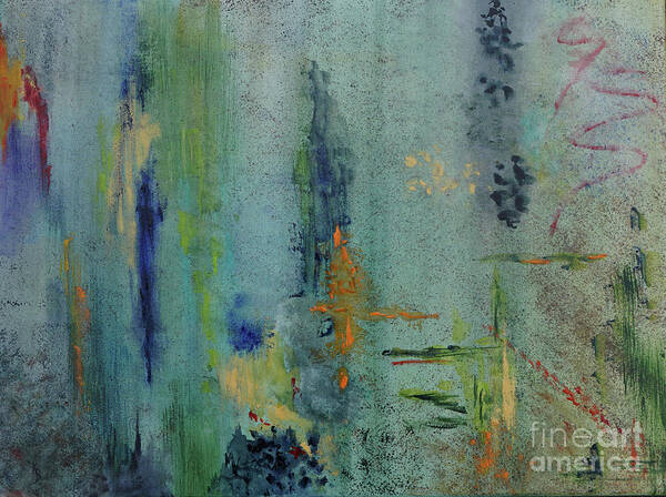 Abstract Art Print featuring the painting Dreaming #3 by Karen Fleschler