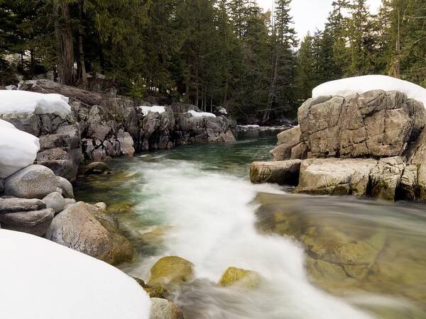 Melting Art Print featuring the photograph Flowing River, Whistler, Bc, Canada by Keith Levit