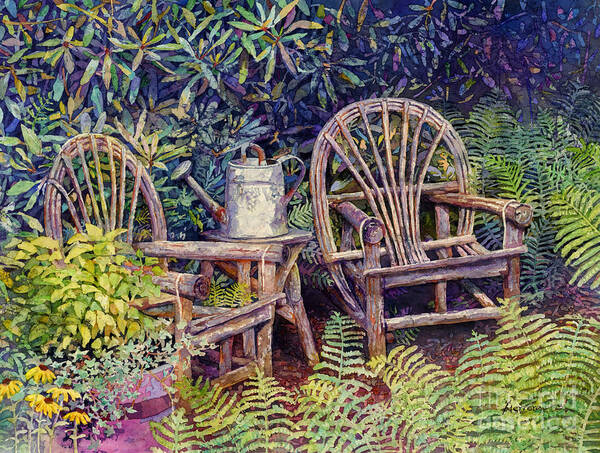 Garden Art Print featuring the painting Garden Retreat by Hailey E Herrera