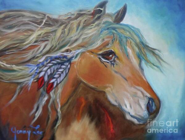 Equine Art Print featuring the painting Golden Horse by Jenny Lee