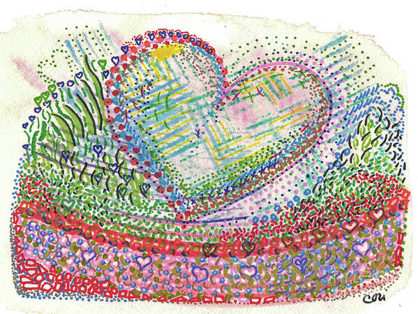 Heart Art Print featuring the painting Heart in a Basket by Corinne Carroll