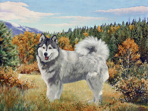 Hiking In The Fall Art Print featuring the painting Hiking In The Fall by Carol J Rupp