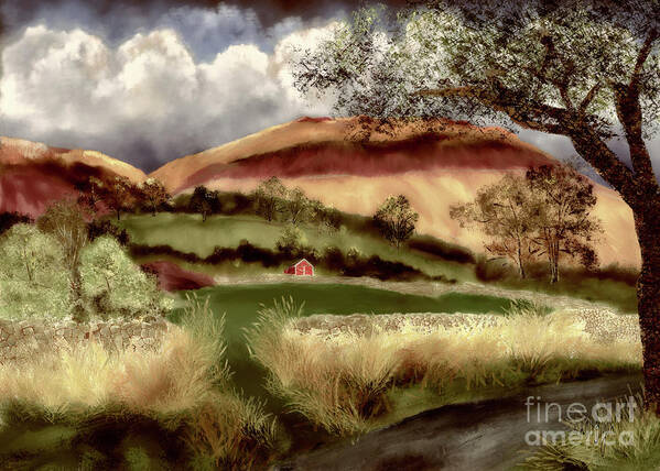 Farm Art Print featuring the digital art Hills and Dales by Lois Bryan