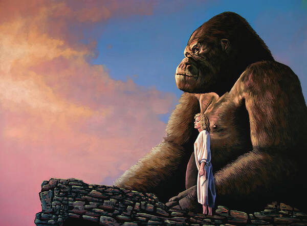 King Kong Art Print featuring the painting King Kong Painting by Paul Meijering