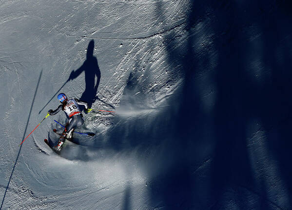 Skiing Art Print featuring the photograph Ladies Slalom by Al Bello