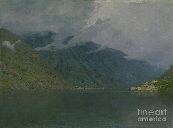 Oil Painting Art Print featuring the drawing Lake Como by Heritage Images
