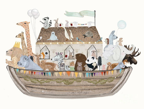 Nursery Art Art Print featuring the painting Little Ark by Bri Buckley