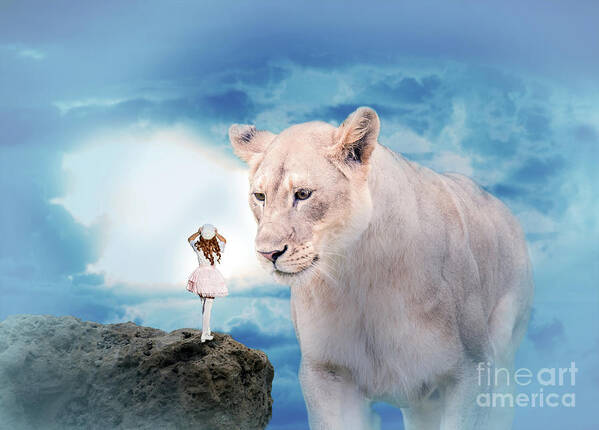 Women Art Print featuring the digital art Lolita and the Lion by Ed Taylor