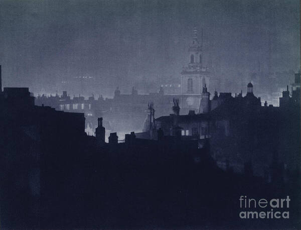 London Art Print featuring the photograph London At Night, St Botolphs Church, City by Harold Burdekin