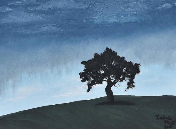 Landscape Art Print featuring the painting Lone Tree by Gabrielle Munoz