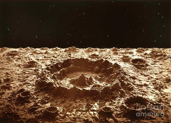 Crater Art Print featuring the photograph Lunar Crater Model by Library Of Congress/science Photo Library