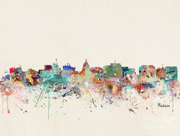 Madison Art Print featuring the painting Madison Wisconsin Skyline by Bri Buckley
