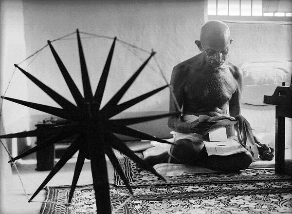 1940-1949 Art Print featuring the photograph Mahatma Gandhi by Margaret Bourke-White