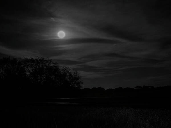Moon Art Print featuring the photograph Moonlit Tracks by Jerry Connally