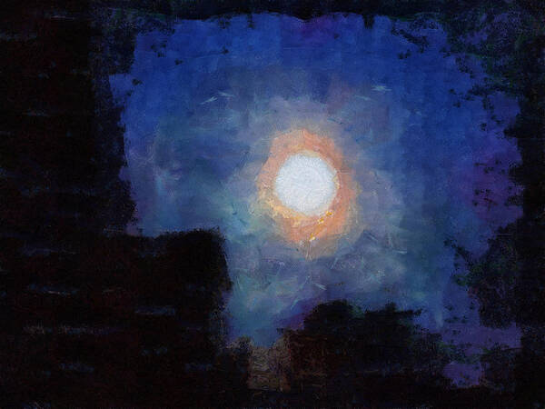 Moon Art Print featuring the mixed media Moonscape by Christopher Reed