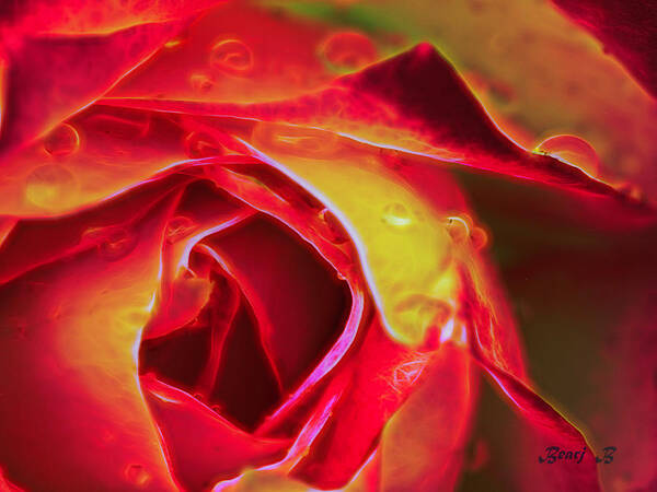 Roses Art Print featuring the photograph Neon Rose by Bearj B Photo Art
