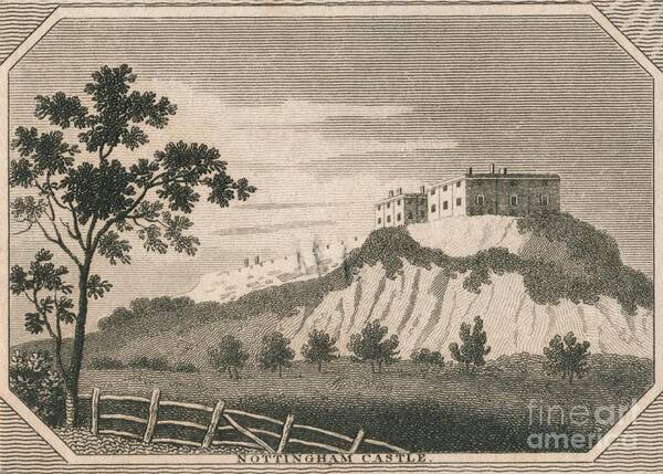 Nottinghamshire Art Print featuring the drawing Nottingham Castle Creator Unknown by Print Collector
