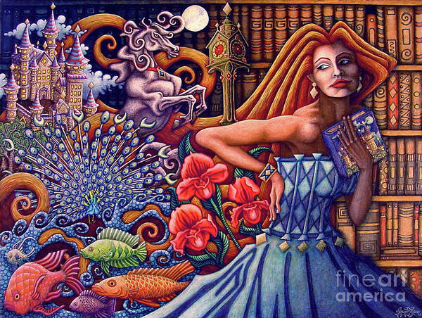 Tropical Fish Art Print featuring the painting Once Upon A Dream... by Amy E Fraser